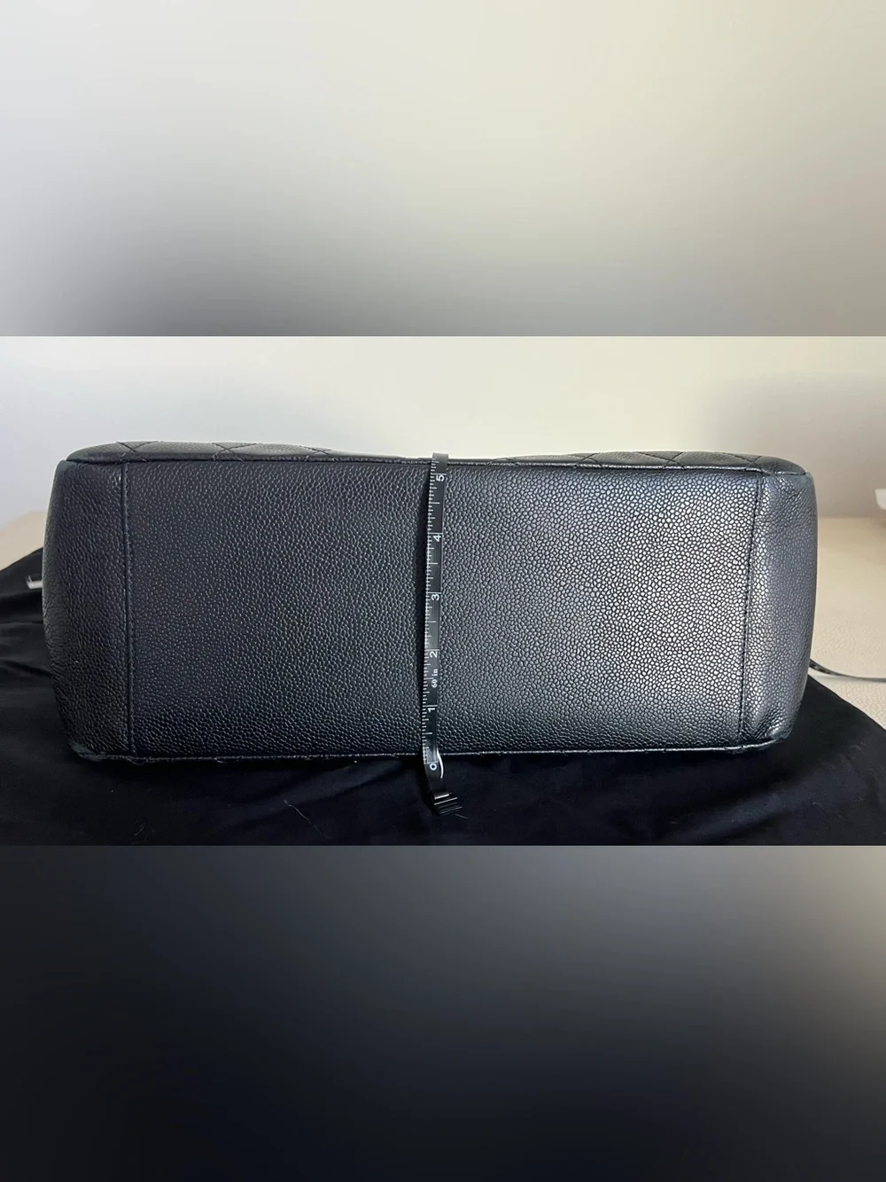 Chanel grand shopping tote in black caviar